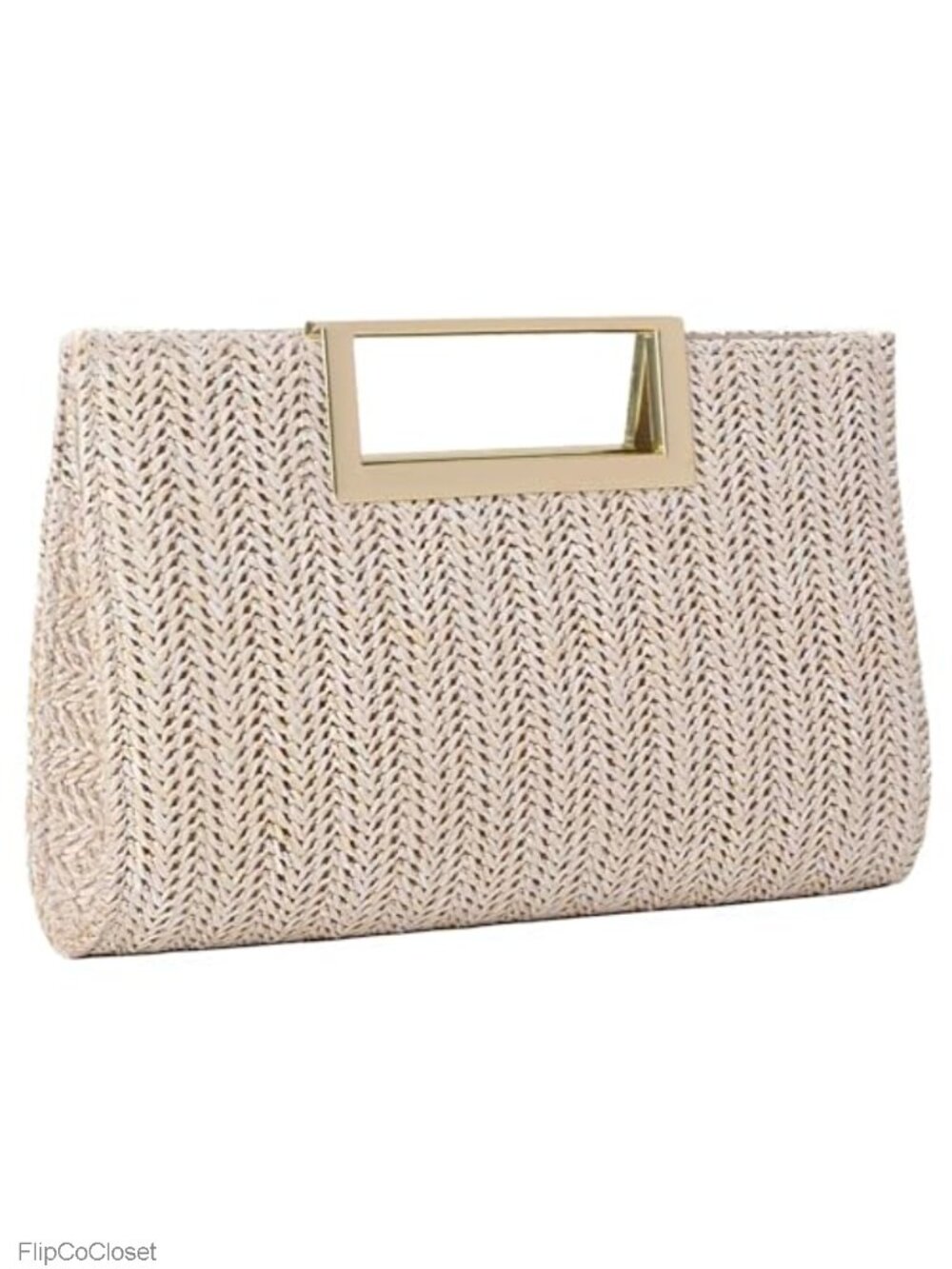 Straw Raffia Clutch Top Handle Woven Crossbody Beach Bag